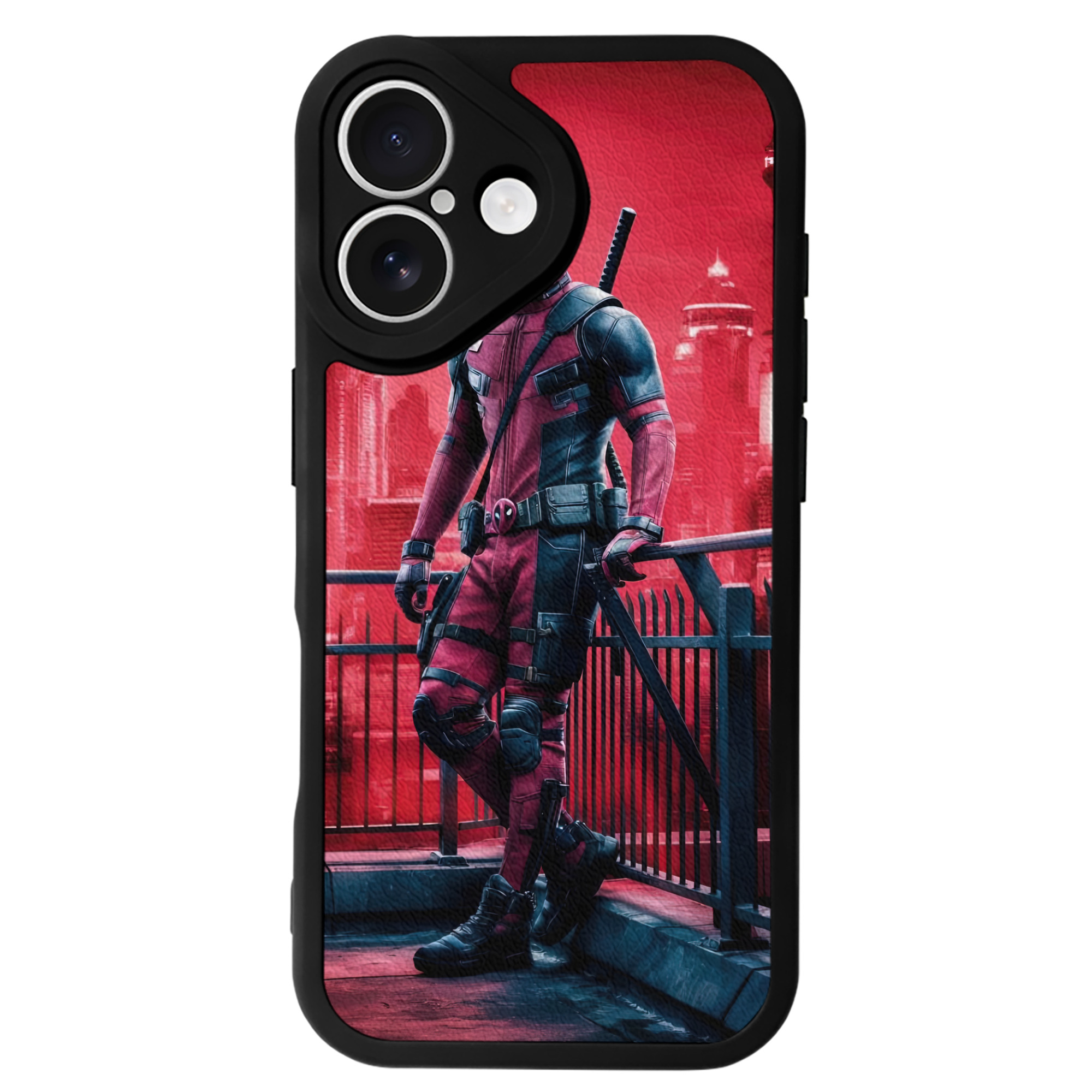 （画像用） Deadpool デッドプール 【iPhone 16シリーズ対応】シリコンスマホケース（レザー調） 材質：シリコン